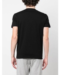 schwarzes bedrucktes T-Shirt mit einem Rundhalsausschnitt von Diesel