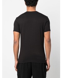 schwarzes bedrucktes T-Shirt mit einem Rundhalsausschnitt von Calvin Klein