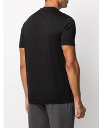 schwarzes bedrucktes T-Shirt mit einem Rundhalsausschnitt von Emporio Armani