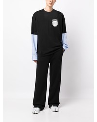 schwarzes bedrucktes T-Shirt mit einem Rundhalsausschnitt von MSGM