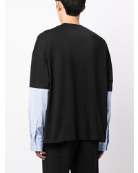 schwarzes bedrucktes T-Shirt mit einem Rundhalsausschnitt von MSGM