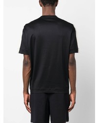 schwarzes bedrucktes T-Shirt mit einem Rundhalsausschnitt von Emporio Armani