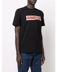 schwarzes bedrucktes T-Shirt mit einem Rundhalsausschnitt von Carhartt WIP