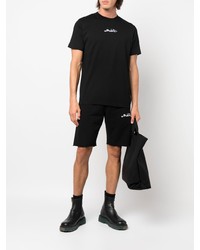 schwarzes bedrucktes T-Shirt mit einem Rundhalsausschnitt von Off-White