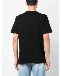 schwarzes bedrucktes T-Shirt mit einem Rundhalsausschnitt von Diesel