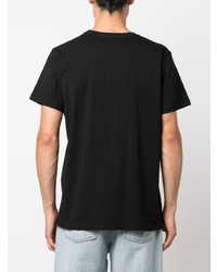 schwarzes bedrucktes T-Shirt mit einem Rundhalsausschnitt von MARANT