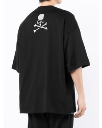 schwarzes bedrucktes T-Shirt mit einem Rundhalsausschnitt von Mastermind World