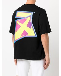 schwarzes bedrucktes T-Shirt mit einem Rundhalsausschnitt von Off-White