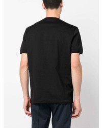 schwarzes bedrucktes T-Shirt mit einem Rundhalsausschnitt von Kiton