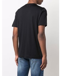 schwarzes bedrucktes T-Shirt mit einem Rundhalsausschnitt von Kiton