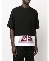 schwarzes bedrucktes T-Shirt mit einem Rundhalsausschnitt von Lanvin