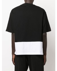 schwarzes bedrucktes T-Shirt mit einem Rundhalsausschnitt von Lanvin