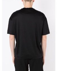 schwarzes bedrucktes T-Shirt mit einem Rundhalsausschnitt von Emporio Armani