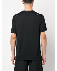 schwarzes bedrucktes T-Shirt mit einem Rundhalsausschnitt von Nike