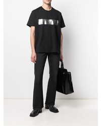 schwarzes bedrucktes T-Shirt mit einem Rundhalsausschnitt von Givenchy