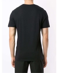 schwarzes bedrucktes T-Shirt mit einem Rundhalsausschnitt von Armani Exchange