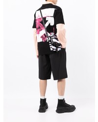 schwarzes bedrucktes T-Shirt mit einem Rundhalsausschnitt von Off-White