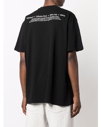 schwarzes bedrucktes T-Shirt mit einem Rundhalsausschnitt von Off-White