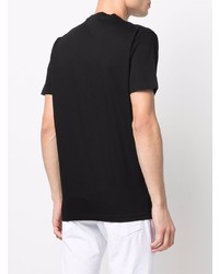 schwarzes bedrucktes T-Shirt mit einem Rundhalsausschnitt von DSQUARED2