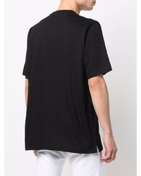 schwarzes bedrucktes T-Shirt mit einem Rundhalsausschnitt von DSQUARED2