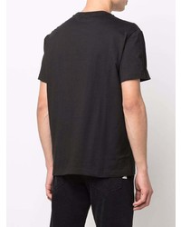 schwarzes bedrucktes T-Shirt mit einem Rundhalsausschnitt von Calvin Klein