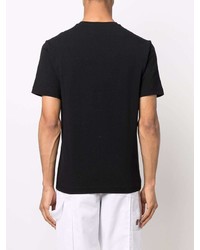 schwarzes bedrucktes T-Shirt mit einem Rundhalsausschnitt von Ea7 Emporio Armani