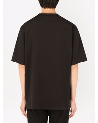 schwarzes bedrucktes T-Shirt mit einem Rundhalsausschnitt von Dolce & Gabbana