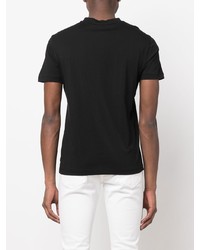 schwarzes bedrucktes T-Shirt mit einem Rundhalsausschnitt von Emporio Armani