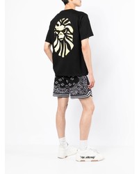 schwarzes bedrucktes T-Shirt mit einem Rundhalsausschnitt von BAPE BLACK *A BATHING APE®