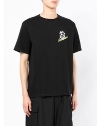 schwarzes bedrucktes T-Shirt mit einem Rundhalsausschnitt von BAPE BLACK *A BATHING APE®