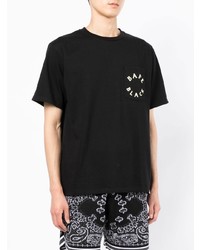 schwarzes bedrucktes T-Shirt mit einem Rundhalsausschnitt von BAPE BLACK *A BATHING APE®