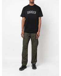 schwarzes bedrucktes T-Shirt mit einem Rundhalsausschnitt von Dickies Construct