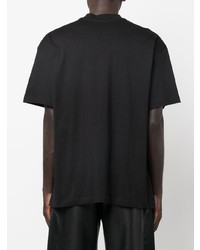 schwarzes bedrucktes T-Shirt mit einem Rundhalsausschnitt von MSGM