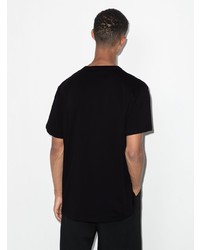 schwarzes bedrucktes T-Shirt mit einem Rundhalsausschnitt von Alexander McQueen