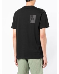 schwarzes bedrucktes T-Shirt mit einem Rundhalsausschnitt von PS Paul Smith