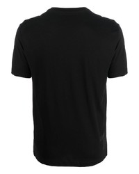 schwarzes bedrucktes T-Shirt mit einem Rundhalsausschnitt von Ea7 Emporio Armani