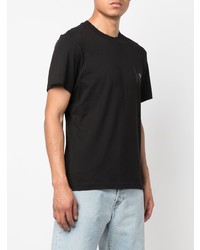 schwarzes bedrucktes T-Shirt mit einem Rundhalsausschnitt von Calvin Klein Jeans