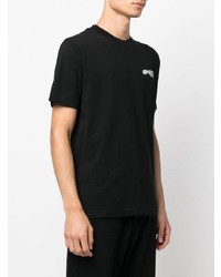 schwarzes bedrucktes T-Shirt mit einem Rundhalsausschnitt von Off-White