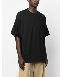 schwarzes bedrucktes T-Shirt mit einem Rundhalsausschnitt von Incotex