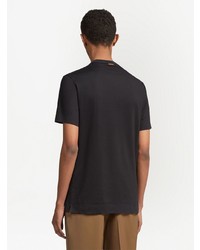 schwarzes bedrucktes T-Shirt mit einem Rundhalsausschnitt von Zegna