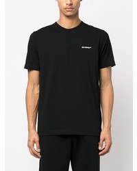 schwarzes bedrucktes T-Shirt mit einem Rundhalsausschnitt von Off-White