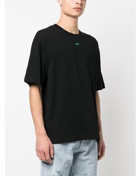 schwarzes bedrucktes T-Shirt mit einem Rundhalsausschnitt von Off-White