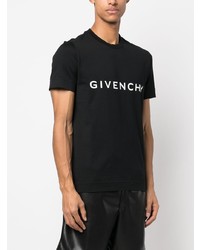 schwarzes bedrucktes T-Shirt mit einem Rundhalsausschnitt von Givenchy