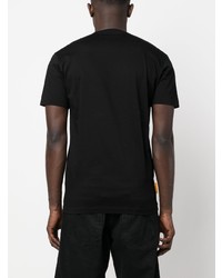 schwarzes bedrucktes T-Shirt mit einem Rundhalsausschnitt von DSQUARED2