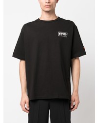 schwarzes bedrucktes T-Shirt mit einem Rundhalsausschnitt von Kenzo