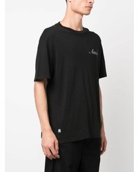 schwarzes bedrucktes T-Shirt mit einem Rundhalsausschnitt von Amiri