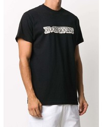 schwarzes bedrucktes T-Shirt mit einem Rundhalsausschnitt von Noon Goons