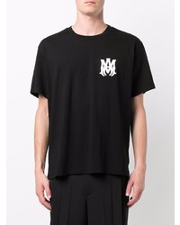 schwarzes bedrucktes T-Shirt mit einem Rundhalsausschnitt von Amiri