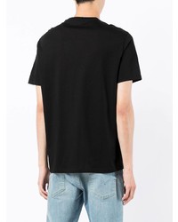 schwarzes bedrucktes T-Shirt mit einem Rundhalsausschnitt von Armani Exchange