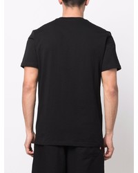 schwarzes bedrucktes T-Shirt mit einem Rundhalsausschnitt von Moschino